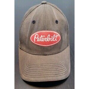 Peterbilt Cap Hat Truck Semi trucker Aged With Red Highlights Adjustable